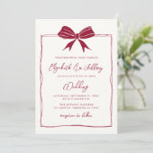 Invitation Mariage Chic Moderne Coquette Arc à main levée (Debout devant)