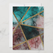 Invitation Mariage Chic Moderne Glam Rust Blush Sarcelle & Or (Dos)