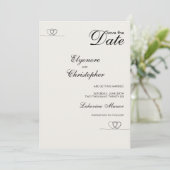 Invitation Mariage Chic Moderne Ivory Save The Date (Debout devant)