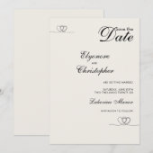 Invitation Mariage Chic Moderne Ivory Save The Date (Devant / Derrière)