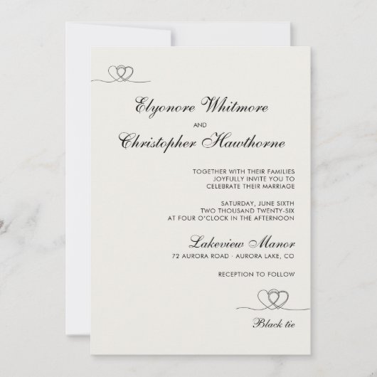Invitation Mariage chic moderne mélange et assorti (Devant)