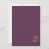 Invitation Mariage chic moderne prune gras (Dos)