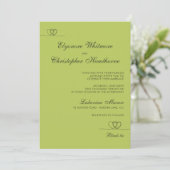 Invitation Mariage chic moderne vert Citrus mélange et assort (Debout devant)