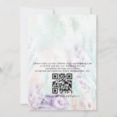 Invitation Mariage chic océan turquoise lavande avec code QR (Dos)