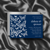 Invitation Mariage chic papillon | Navy Blue and Silver Grey