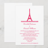 Invitation Mariage Chic Parisien, Rose (Devant / Derrière)
