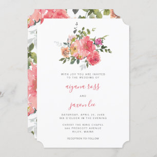 Invitation Mariage Chic Pink Watercolor