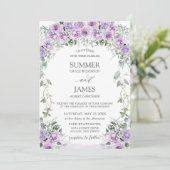 Invitation Mariage Chic Purple Lilac Rose Floral Garden (Debout devant)