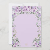 Invitation Mariage Chic Purple Lilac Rose Floral Garden (Dos)
