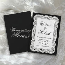 Mariage Chic Romantique Papier Dentelle Blanc Vint