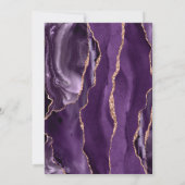 Invitation Mariage Chic Rose Gold et Agate Violette (Dos)