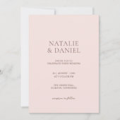 Invitation Mariage Chic Rose Pâle & Brun Chaud (Devant)