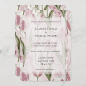 Invitation Mariage Chic rose Tulip Fleurs (Devant / Derrière)