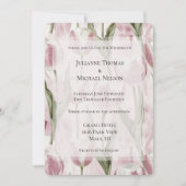 Invitation Mariage Chic rose Tulip Fleurs (Devant)