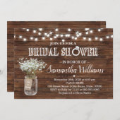 Invitation mariage chic rustique de la douche de mariée (Devant / Derrière)