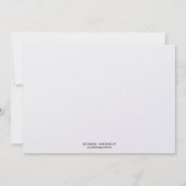 Invitation Mariage chic simple de bleu marine d'élégance de (Dos)