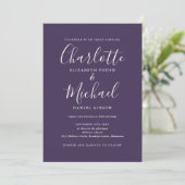 Invitation Mariage Chic Simple Tout En Un Écriture (Debout devant)
