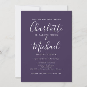 Invitation Mariage Chic Simple Tout En Un Écriture