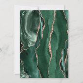 Invitation Mariage chic vert émeraude or rose agate foncé (Dos)