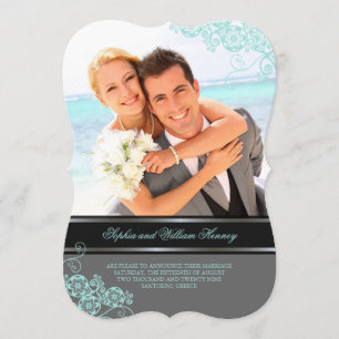 Invitation Mariage chic vintage floral de photo de Paisley