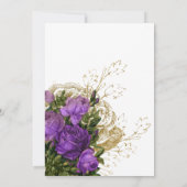 Invitation Mariage chic Vintage violet et or (Dos)