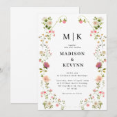 Invitation Mariage Chic Wildflower (Devant / Derrière)