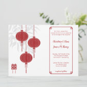 Invitation Mariage chinois à deux feux rouge (Debout devant)