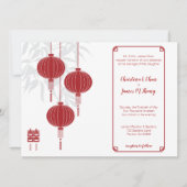 Invitation Mariage chinois à deux feux rouge (Devant)
