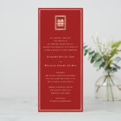 Invitation Mariage chinois à double bonheur (Debout devant)