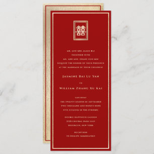 Invitation Mariage chinois à double bonheur