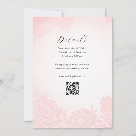 Invitation Mariage chinois Aquarelle double bonheur (Dos)