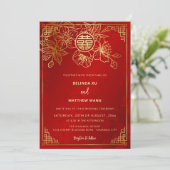 Invitation MARIAGE chinois BILINGUAL Red Gold (Debout devant)