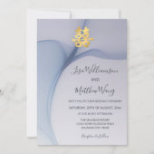 Invitation Mariage chinois bleu d'art Abstrait (Devant)