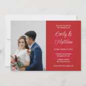 Invitation Mariage chinois couple photo amour noeud double xi (Devant)