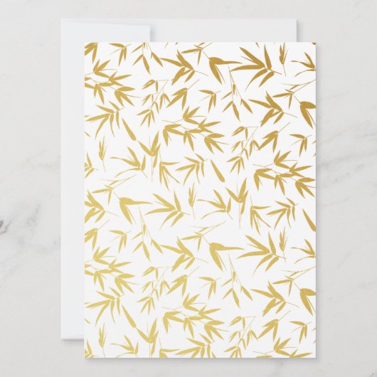 Invitation Mariage chinois de double bonheur en bambou d'or (Dos)