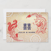 Invitation Mariage chinois Dragon-Phoenix moderne (Devant)