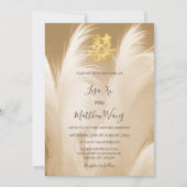 Invitation Mariage chinois en laiton beige Pampas (Devant)