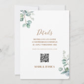 Invitation Mariage chinois Eucalyptus double bonheur (Dos)
