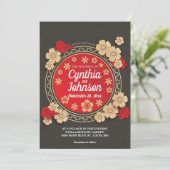 Invitation Mariage chinois floral (Debout devant)