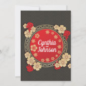 Invitation Mariage chinois floral (Dos)