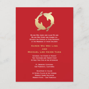 Invitation Mariage chinois Gold Koi