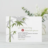 Invitation Mariage chinois moderne à l'orientale simple en ba (Debout devant)
