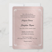 Invitation Mariage Chinois Moderne en Rose Gold et Marbre Bla (Dos)