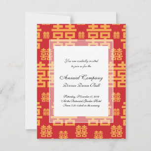 Invitation Mariage chinois ou Fiançailles double bonheur