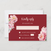 Invitation Mariage chinois Peony Red RSVP (Devant)
