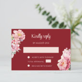 Invitation Mariage chinois Peony Red RSVP (Debout devant)