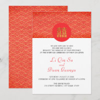 Mariage chinois Red & Gold Double Happy