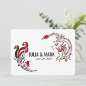 Invitation Mariage chinois rouge noir moderne de (Debout devant)