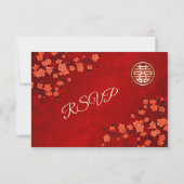 Invitation Mariage chinois RSVP Red Cherry Blossom (Dos)