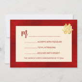 Invitation Mariage chinois RSVP Red Modern (Devant)